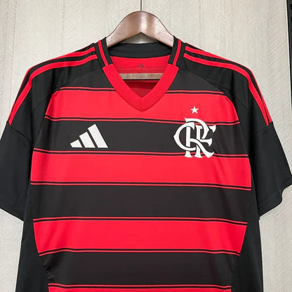 Jersey Flamengo Home 2025 s/n° Fan Version Adidas Men's - Red+Black