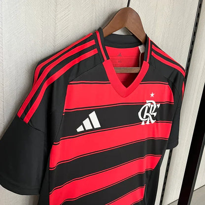Jersey Flamengo Home 2025 s/n° Fan Version Adidas Men's - Red+Black
