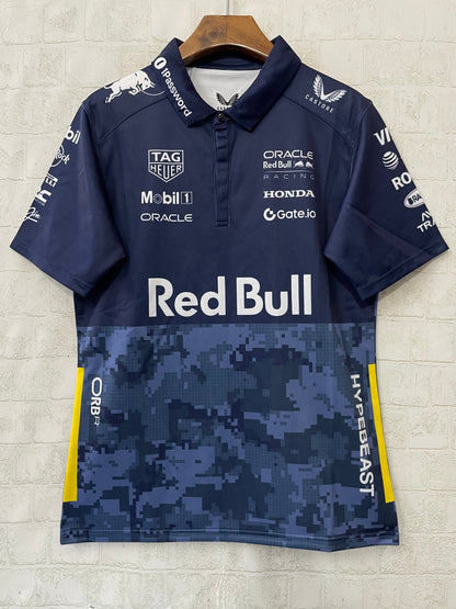 Red Bull Racing F1 x HypeBeast 2025 Special Edition Track Polo Shirt - Navy