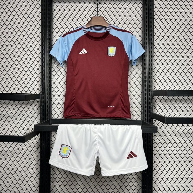 Kids Set Aston Villa Home 24/25 - Burgundy