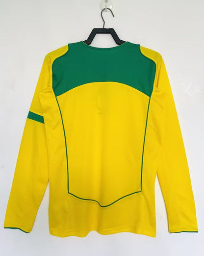 Brazil 2004 I Home Jersey - Brazil Long Sleeve Retro Version