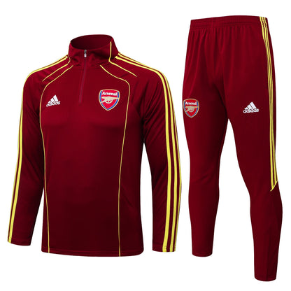 Arsenal Retro Training Kit - Edition Bordô and Yellow with 3 Listras