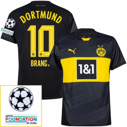 Borussia Dortmund Away 2024/25 Patches UCL UEFA Foundation (Official Printing)