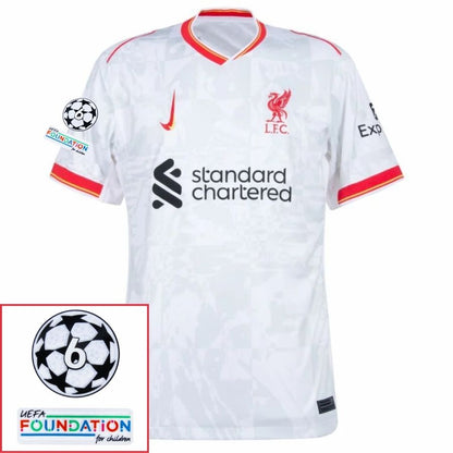 Liverpool Darwin 9 Away 2024/25 Patches UCL UEFA Foundation (Official Printing)