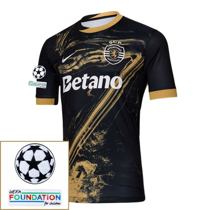 Sporting CP Fan Jersey Third 2024/25 Patches UCL UEFA Foundation (Official Printing)