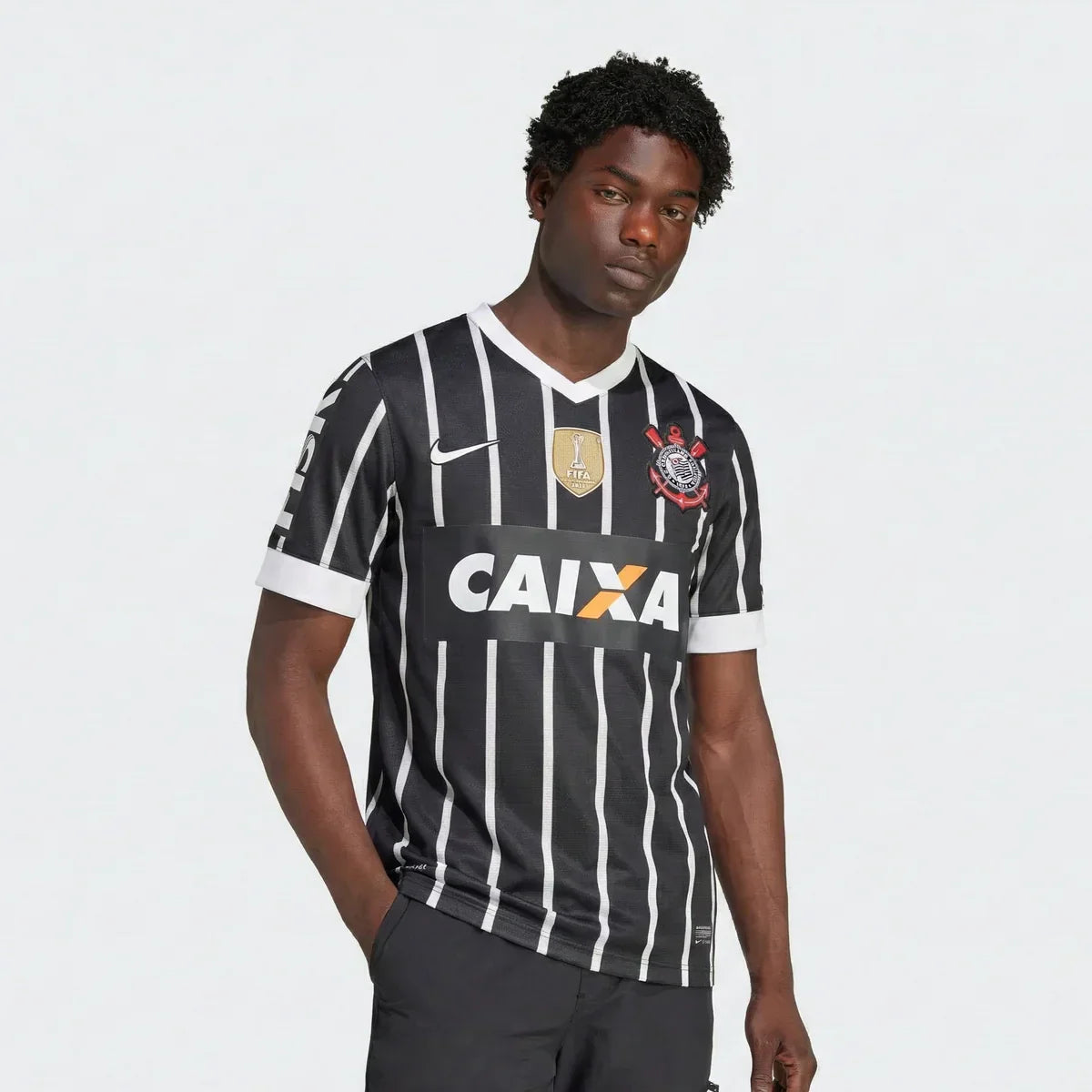 Jersey Retro Corinthians Away 2013 Black/White Men's