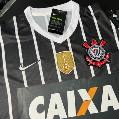 Jersey Retro Corinthians Away 2013 Black/White Men's