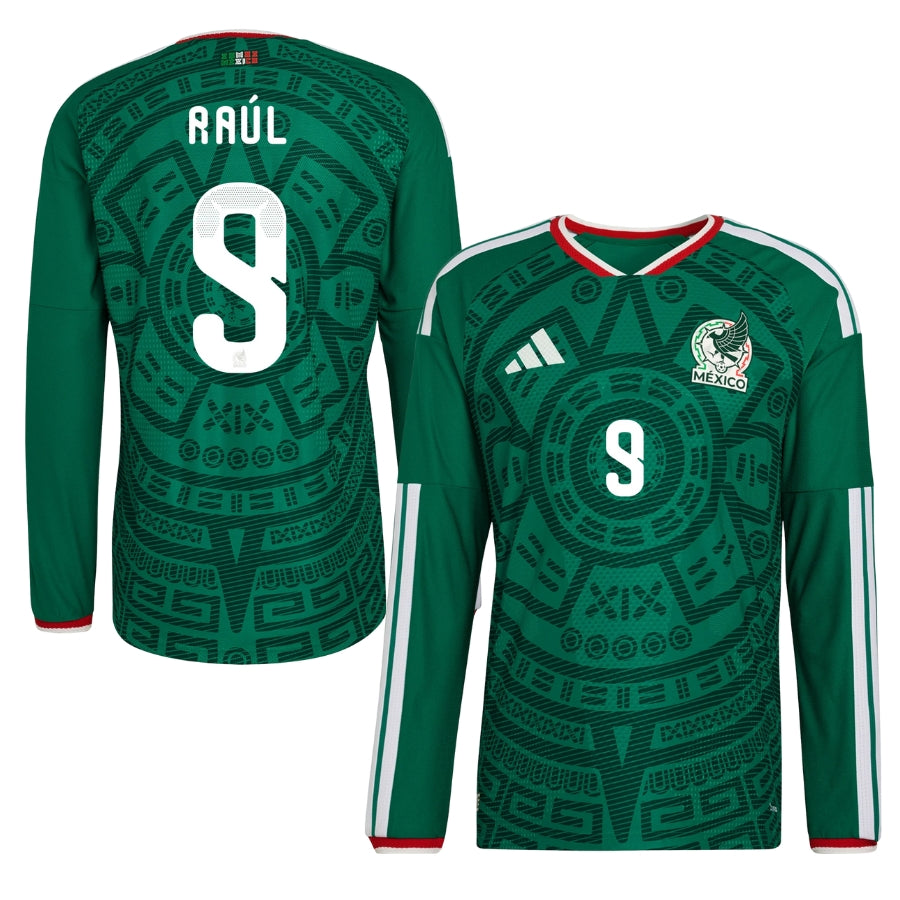 Mexico Home RAÚL 9 Long Sleeve Shirt 2026 World Cup - Player Version [Slim Fit]