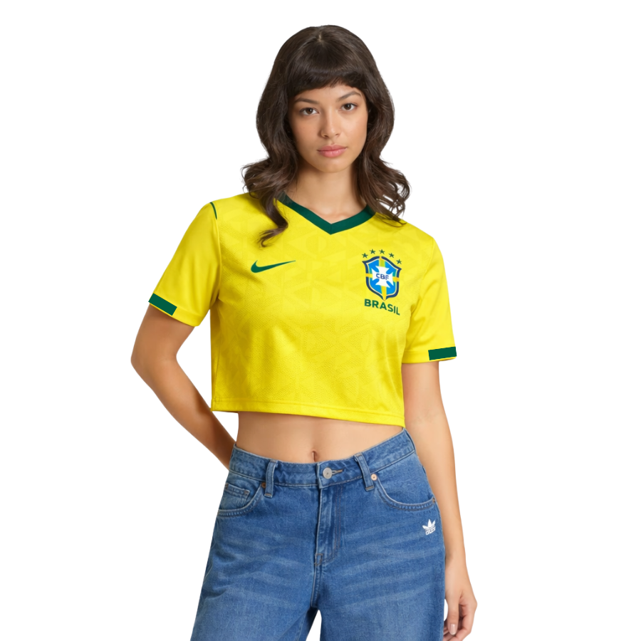 Cropped Brazil Women home 2025 - Fan Version Brazil