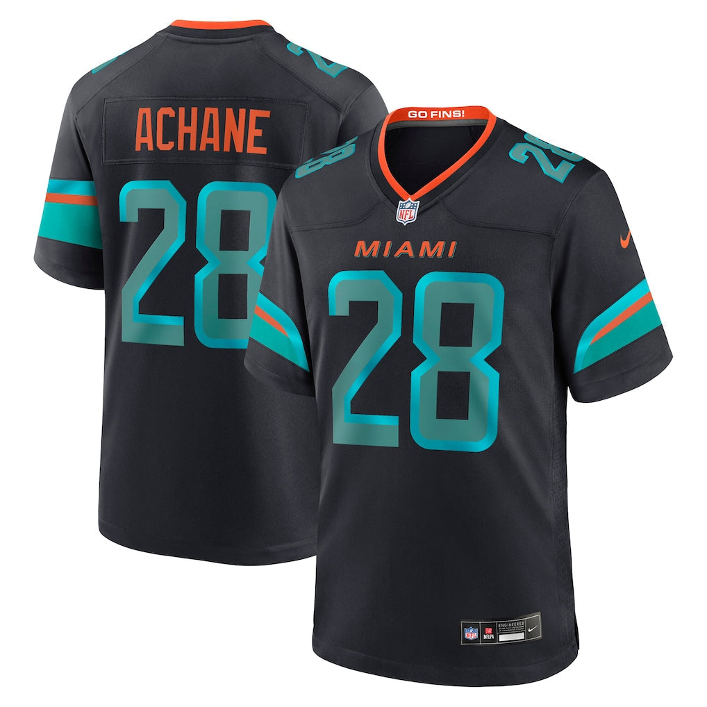 Men's De’Von Achane Pitch Blue Miami Dolphins 2025 Rivalries Jersey NFL