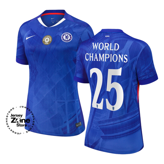 Chelsea Home Women 2025-26 World Champions 25 printing