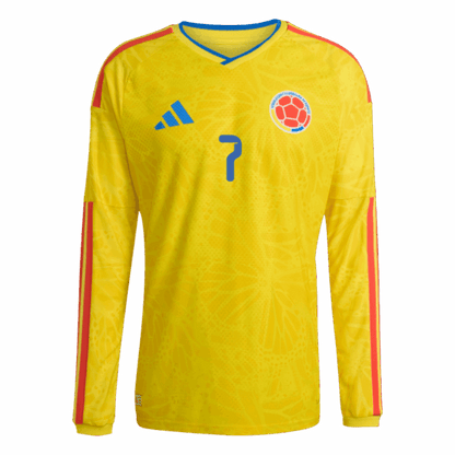 Luis Diaz Long Sleeve Colombia Home - Fan Version World Cup 2026