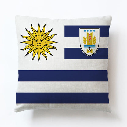 World European Football Cup Flag Club Decoration Living Room Sofa Cushion Linen Pillow Cover Sales