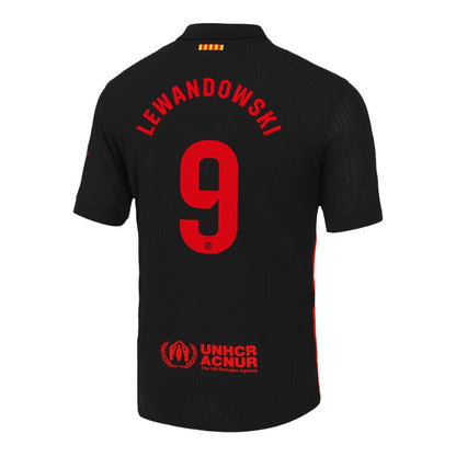 Barcelona Lewandowski 9 Away 2024/25 Patches UCL UEFA Foundation (Official Printing)