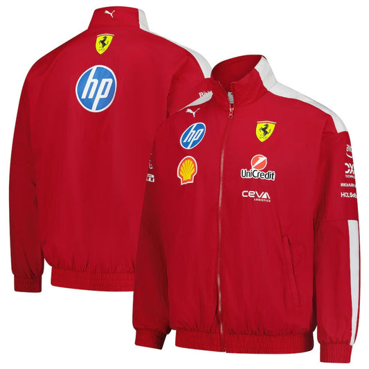 Scuderia Ferrari F1 2025 Oversized Full-Zip Jacket – Dark Red