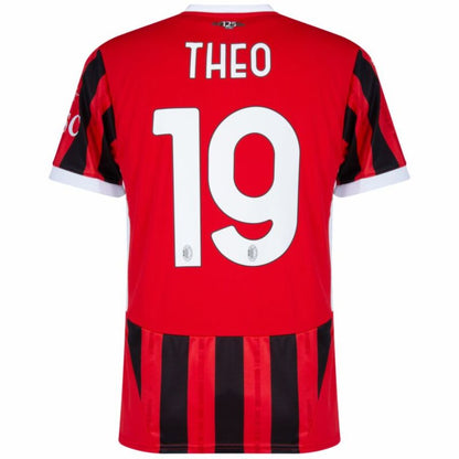 AC Milan Home Fan Jersey 2024/25 Patches UCL UEFA Foundation (Official Printing)