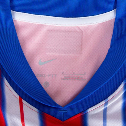 Atlético Madrid Julián Alvarez 19 Home Fan Jersey 2024/25 Patches UCL UEFA Foundation (Official Printing)