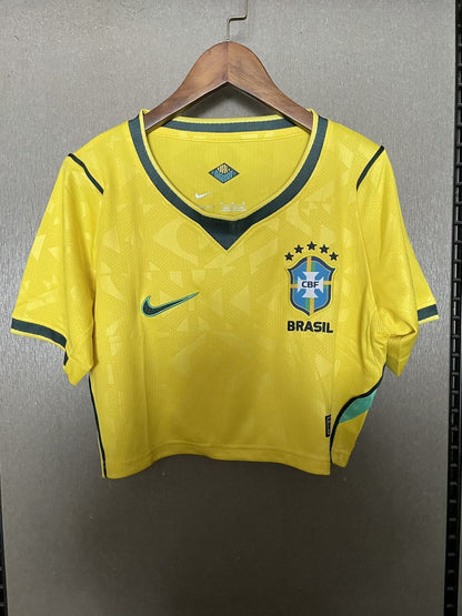 Cropped Brazil Women home 2025 - Fan Version Brazil