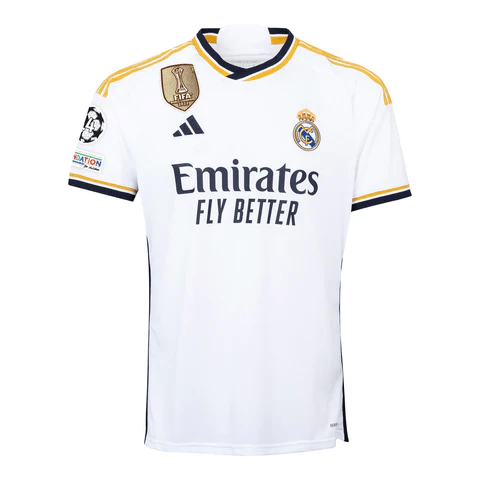 Jersey Adidas Real Madrid Home Home 2023/24 + Patch Mundial + 14 UCL