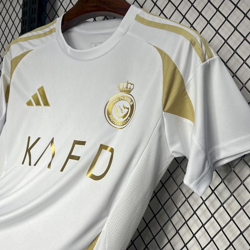 Al-Nassr III 24/25 Fan Version Men's - White and Gold Jersey
