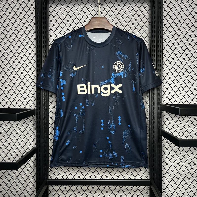 Jersey Chelsea Pre jogo 24/25 Blue and preta