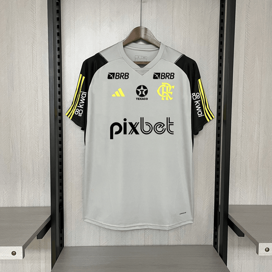 Jersey Flamengo Training 24/25 Cinza(Com patrocinio)