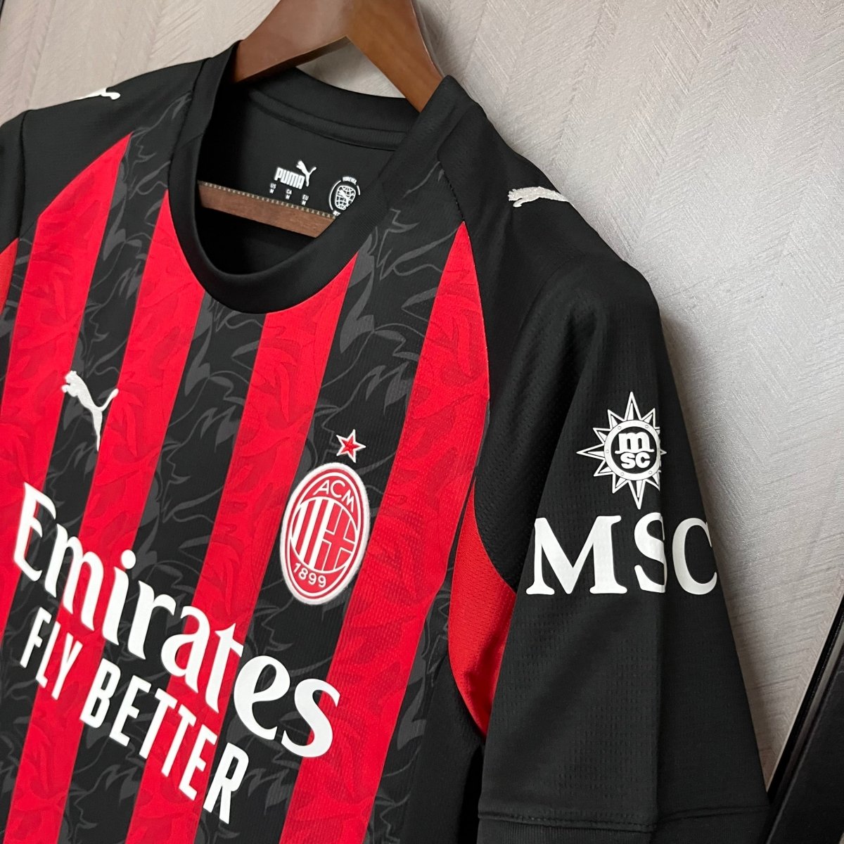 Camisa do Milan Titular 2025 Vermelha+preta - DA Sports Oficial