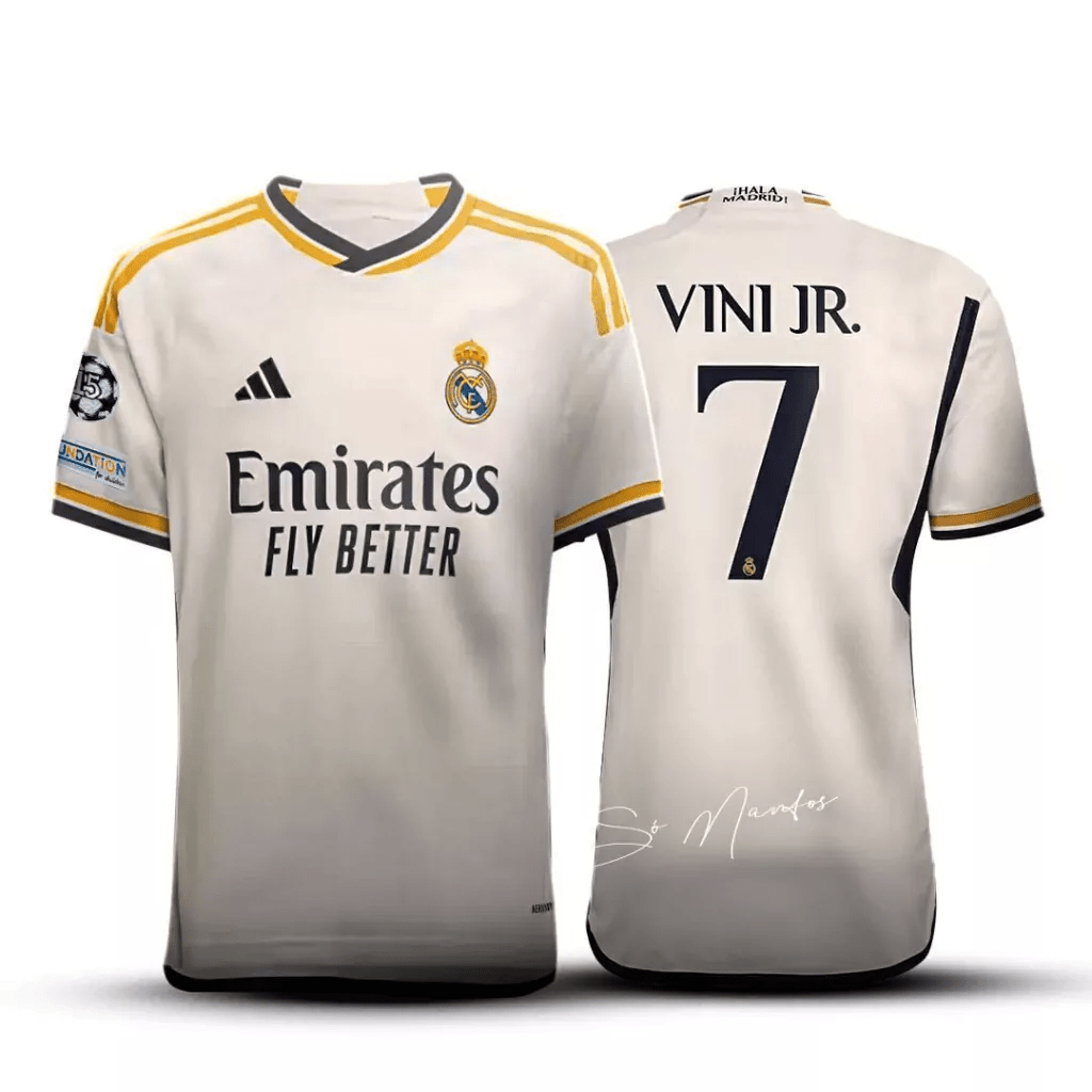 Jersey do Real Madrid 2023/24 15 UCL + Vini Jr #7