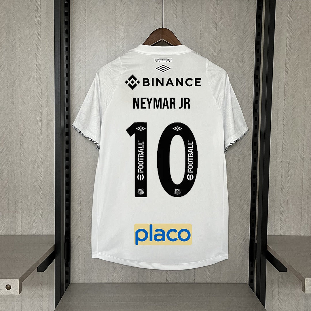 Jersey Santos I 24/25 branca - Com patrocinios (Neymar Jr 10 Incluso)