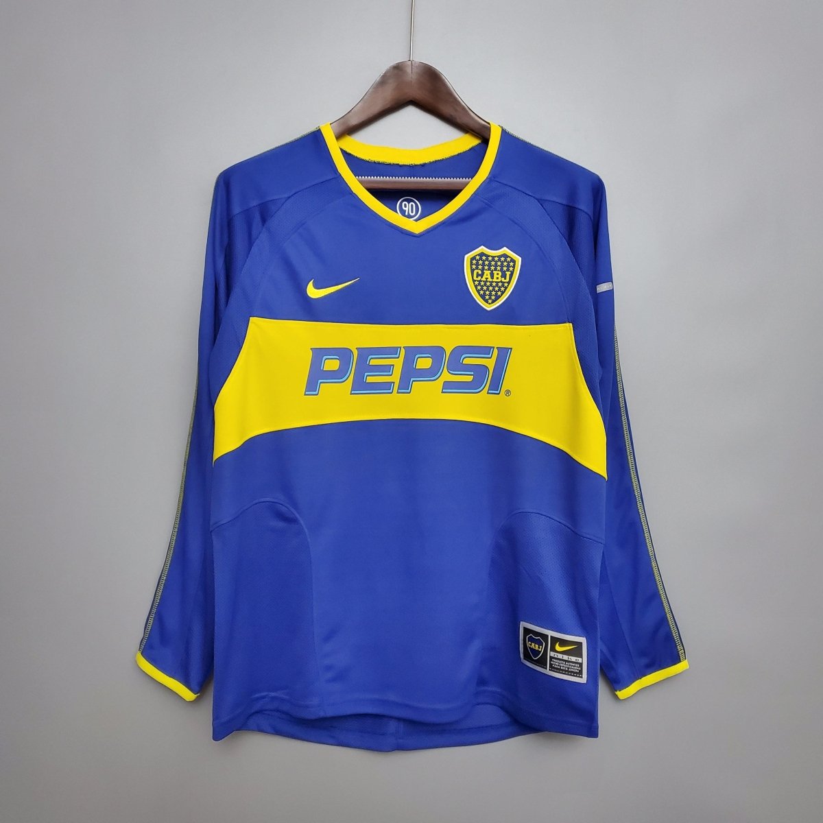 Jersey Manga Longa Boca Juniors 03/04 Nike - Blue e Yellow