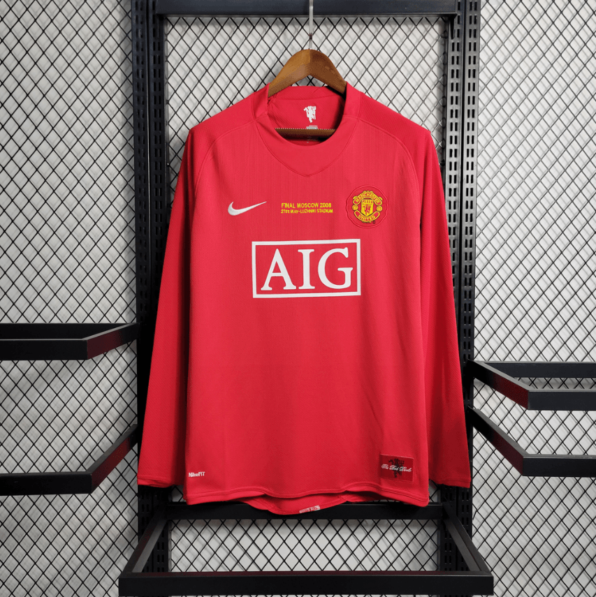 Jersey Manga longa Manchester United 2007/08 - Retrô Men's - Red