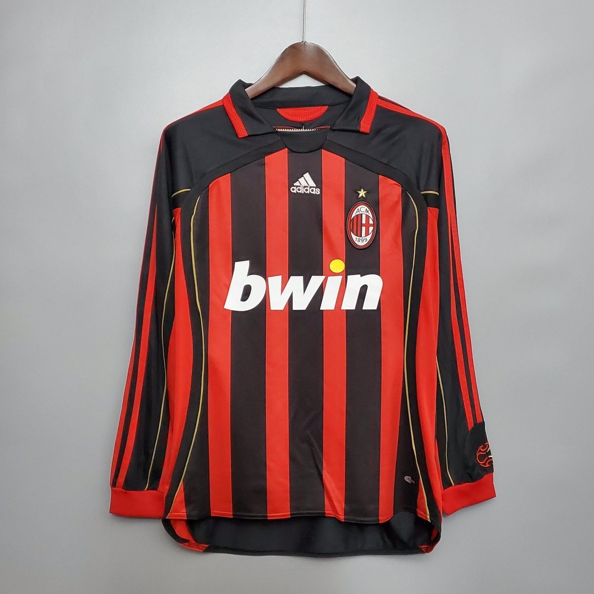 Jersey Manga Longa Milan 06/07 Adidas - Black e Red