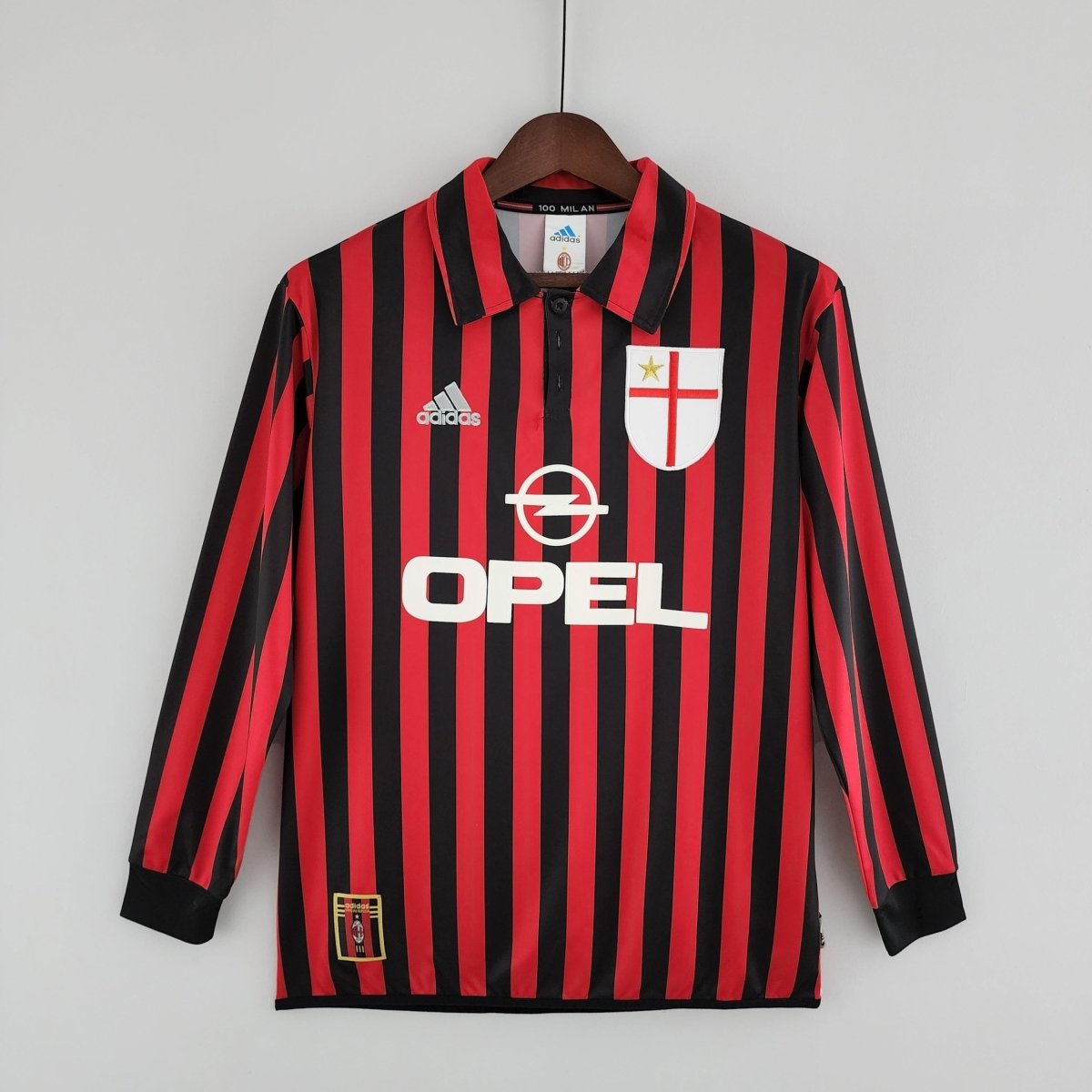 Jersey Manga Longa Milan 1999/2000 Adidas - Black e Red