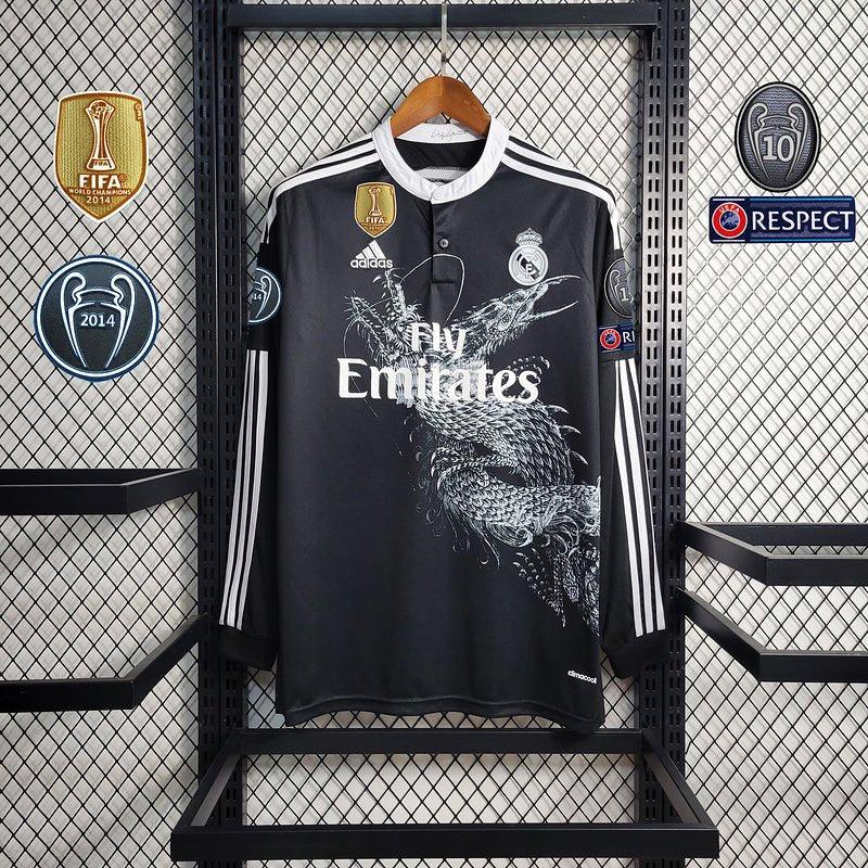 Jersey Long Sleeve Real Madrid 2014 Com patchs
