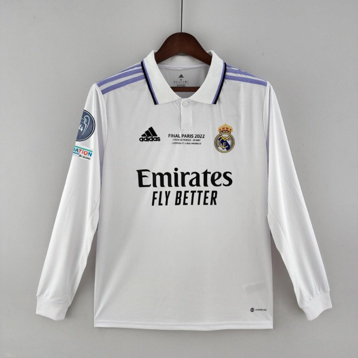 Jersey Manga Longa Real Madrid [UEFA Champions League #14] 22/23 Adidas - White