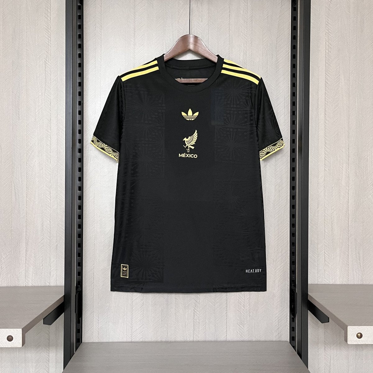 Jersey México 2025 Ouro Adidas Men's - Black+Dourado