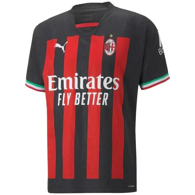 Jersey Milan Home 22/23 s/n° Fan Version Men's - Red e Black