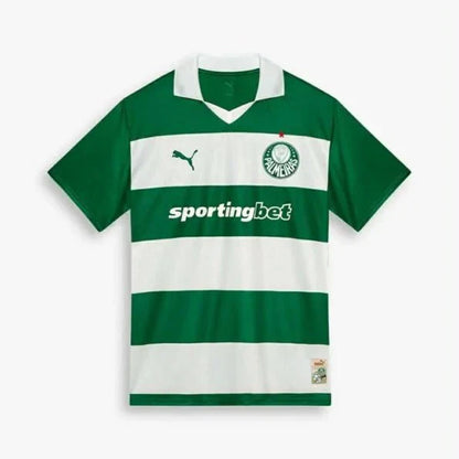 Jersey Palmeiras Striped Green+White Avanti 2025/26 Men's