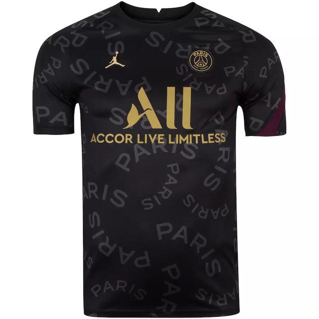 Jersey Pré-jogo PSG 20/21 Jordan - Black and Dourado