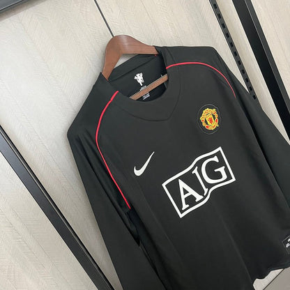 Jersey Retrô Away Away do Manchester United 2007 Black - Manga Longa