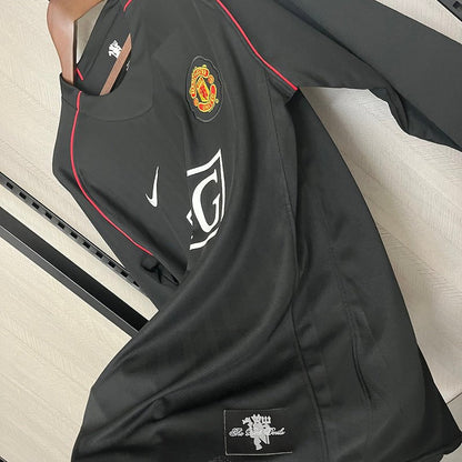 Jersey Retrô Away Away do Manchester United 2007 Black - Manga Longa