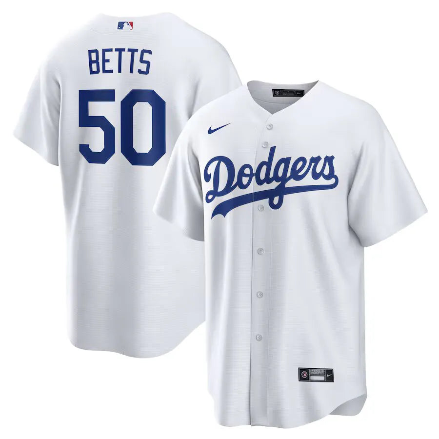 Jersey MLB Los Angeles Dodgers I Fan Version Men's White Mookie Betts 50