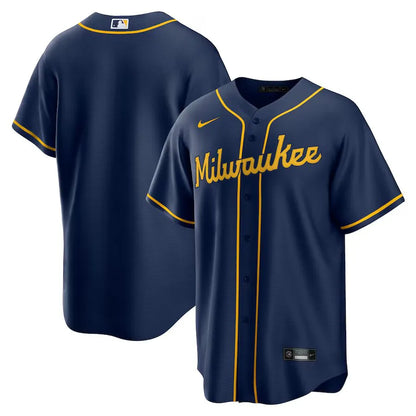 Jersey MLB Milwaukee Brewers Navy Alternate Fan Version Men's Blue