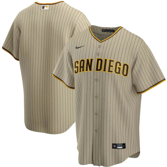 Jersey MLB San Diego Padres Raod Fan Version Men's Striped Brown