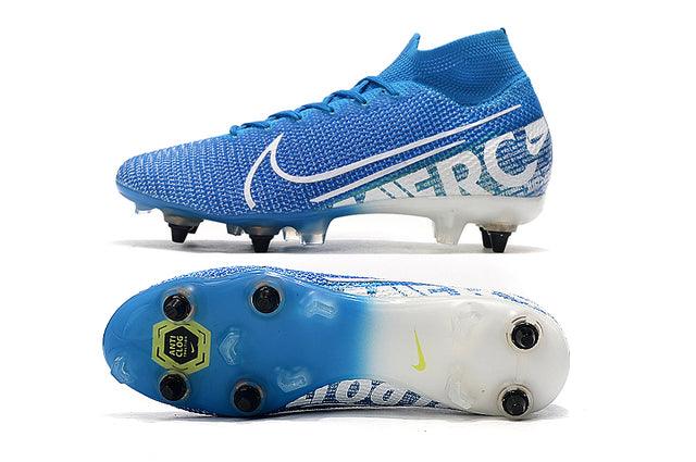 Chuteira Campo Nike Mercurial Superfly 7 Elite SG-PRO Anti Clog Blue/White - Cano Alto