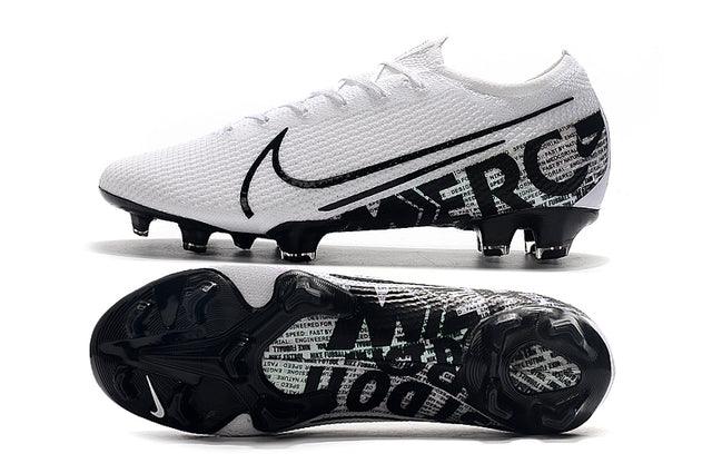 Chuteira Campo Nike Mercurial Vapor 13 Elite FG White and Black - Low