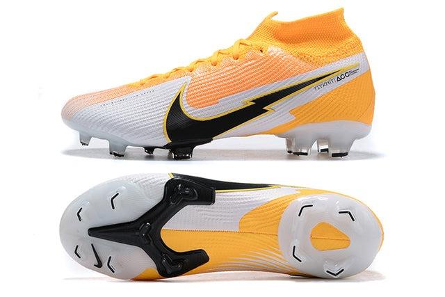 Chuteira Campo Nike Superfly 7 Elite SE FG White and Orange - Cano Alto