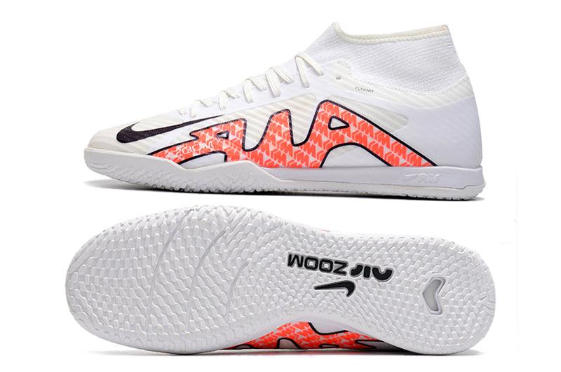 Chuteira Futsal Nike Air Zoom Superfly 9 TF - White/Orange - Cano Alto