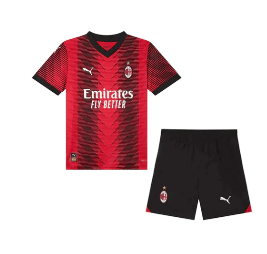 Kids Kit Milan Home 23/24 - Red and Black