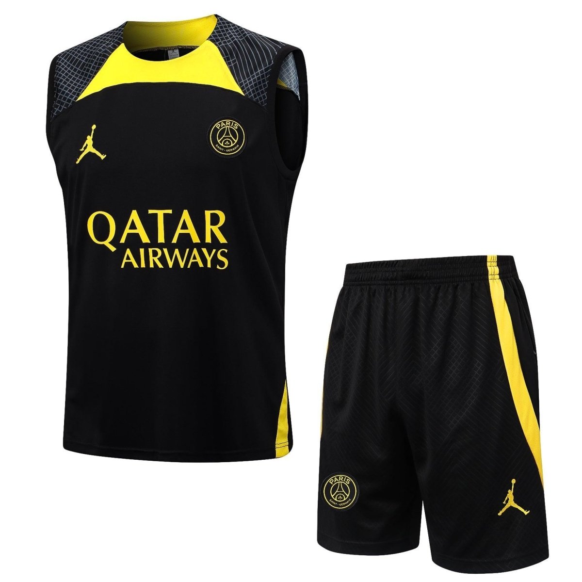 Set Tank Top Paris Saint Germain - Black e Yellow